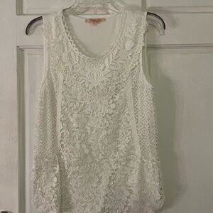 Elegant White Lace Tank Top
